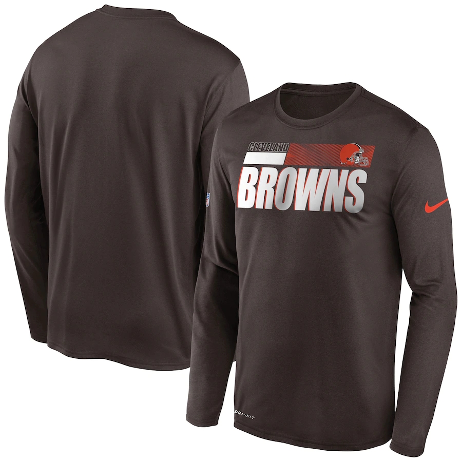 Men's Cleveland Browns 2020 Brown Sideline Impact Legend Performance Long Sleeve T-Shirt